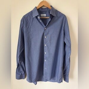 Eton - Dress Shirt - Blue Check 46 Contemporary